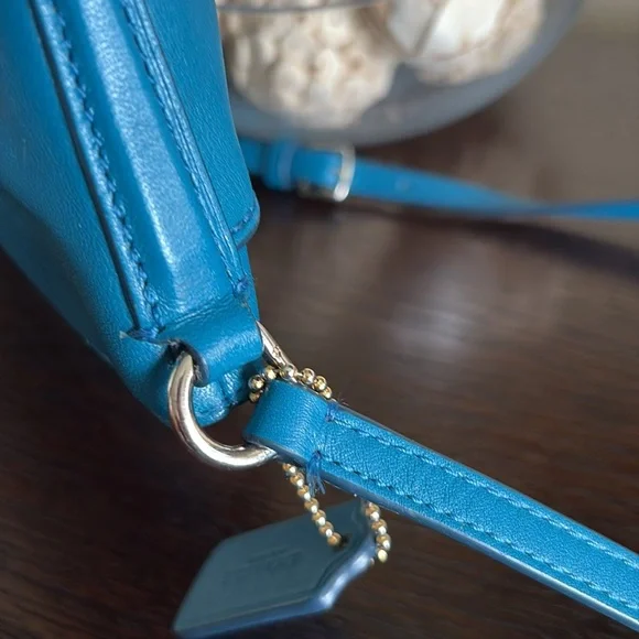 Coach Crossbody Bag – Teal Leather - Picture 12 of 15